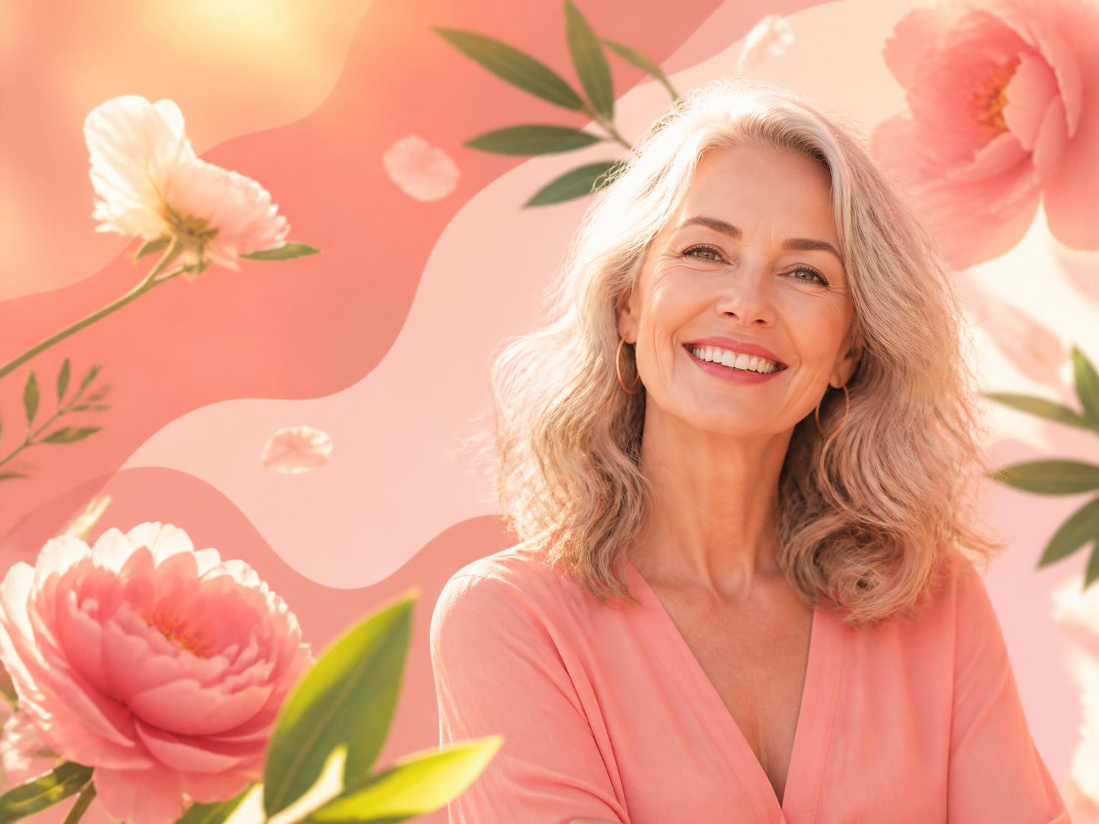 Mulher madura sorridente, vibrante